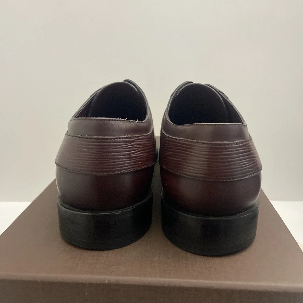 Louis Vuitton LV Dress Shoes Oxford Derby Epi Leather Brown Men's Size UK 7 US 8